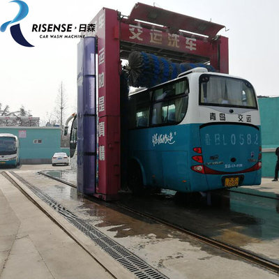 Risense 7 Brushes Full Automatic Truck Wash System Bus Wash Price for Sale 24000*5114mm 250l/bus 25ml/bus 8.86kw >1500W CB-730