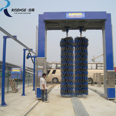 Risense 7 Brushes Full Automatic Truck Wash System Bus Wash Price for Sale 24000*5114mm 250l/bus 25ml/bus 8.86kw >1500W CB-730
