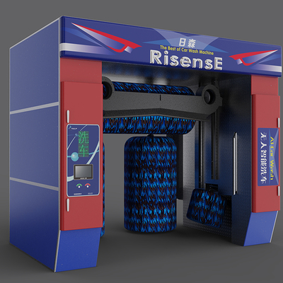 Risense CE Certified High Pressure 5 Brushes Rollover Automatic Car Wash Machine for Sale in Germany with Wheel Brushes