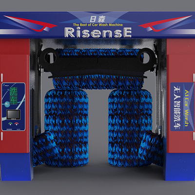 Risense CE Certified High Pressure 5 Brushes Rollover Automatic Car Wash Machine for Sale in Germany with Wheel Brushes